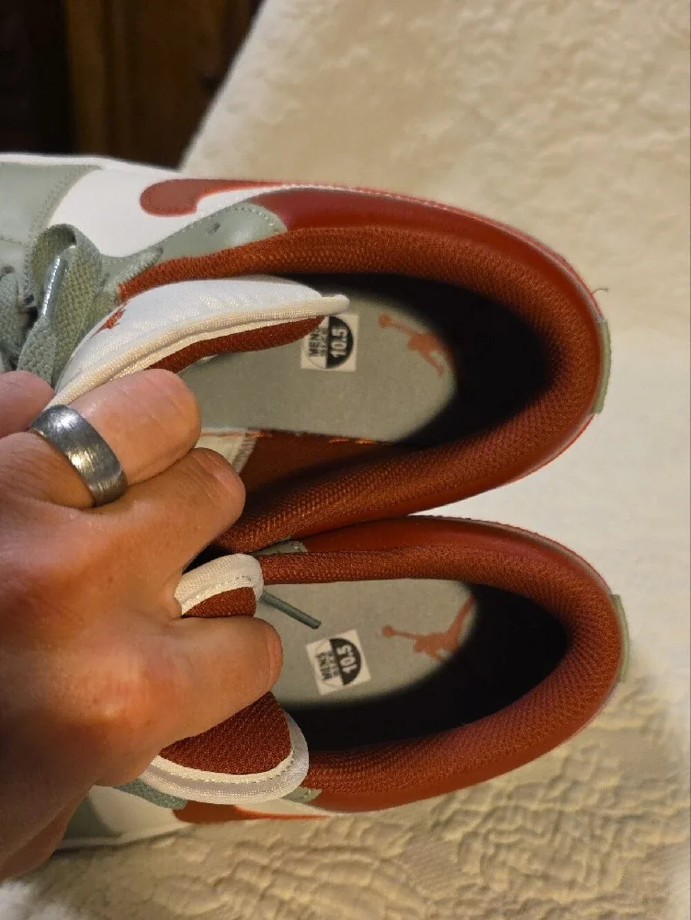 Jordan Men’s Low Sneakers - White, Sage & Rust
